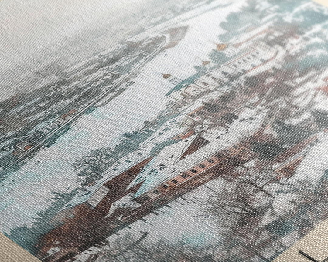 Belgorod Russia Travel Poster Framed Canvas Print, Wall Art, Home Decor, Watercolor Painting, Vacation Gift, Minimalist Art