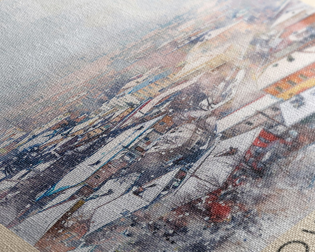 Blagoveshchensk Russia Travel Poster Framed Canvas Print, Wall Art, Home Decor, Travel Print, Winter Scene, Original Art