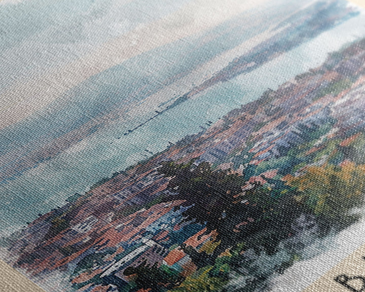 Bursa Turkey Travel Poster Framed Canvas Print, Watercolor Landscape, Wall Art, Home Decor, Travel Print, Minimalist Art, Urban Scene