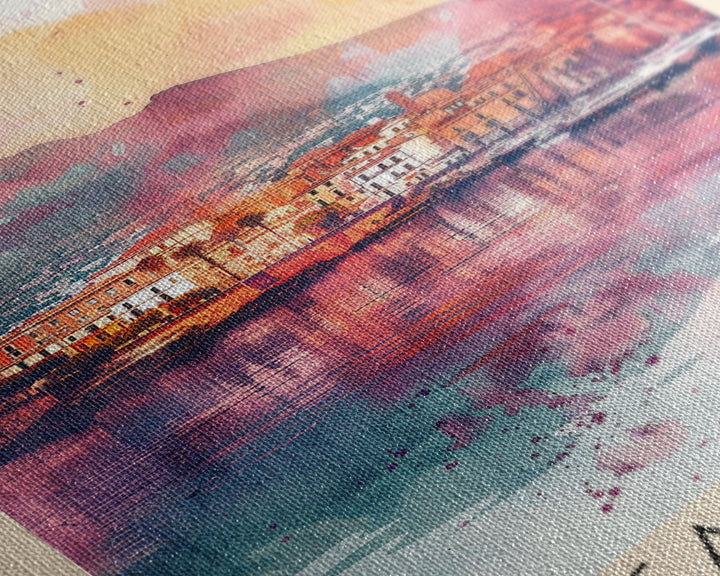 Catania Italy Travel Poster Framed Canvas Print, Wall Art, Home Decor, Travel Print, Vacation Gift, Watercolor Painting, Original Art