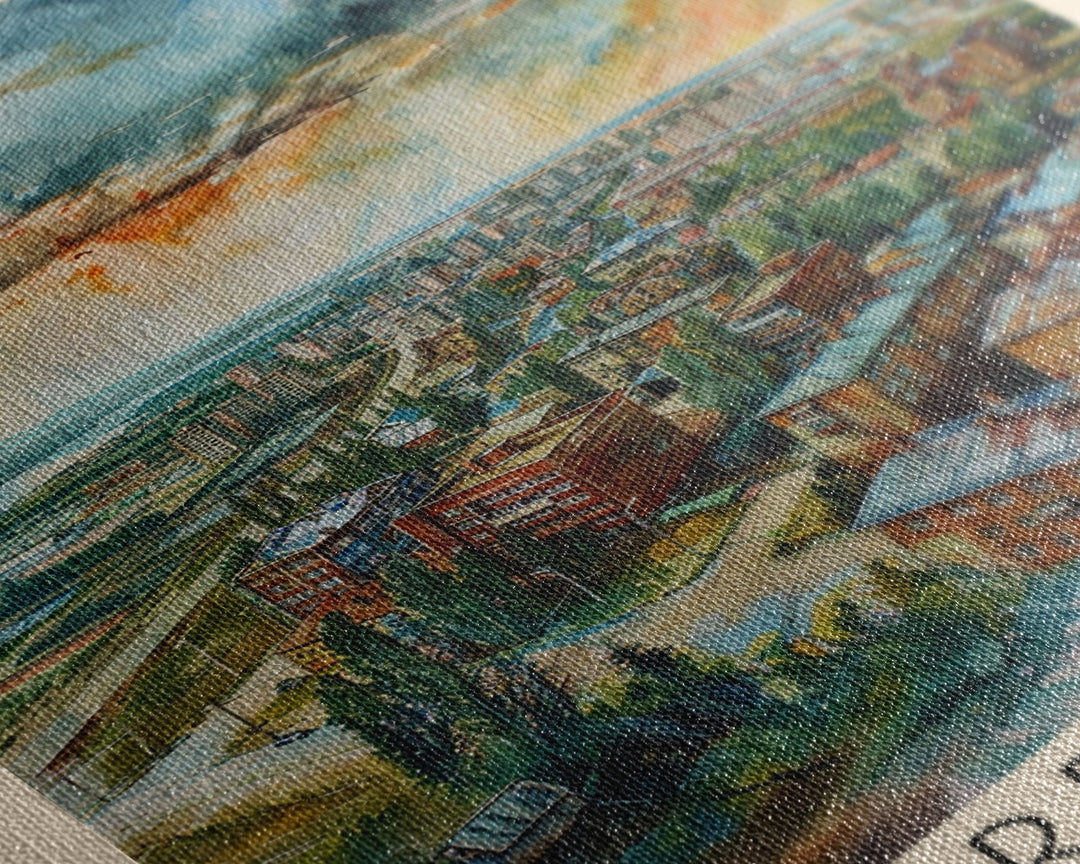 Cherepovets Russia Travel Poster Framed Canvas Print, Wall Art, Home Decor, Travel Print, Abstract Watercolor Painting, Original Art