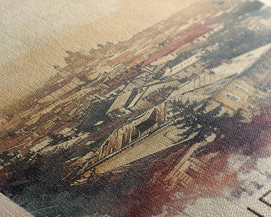 Chernihiv Ukraine Travel Poster Framed Canvas Print, Wall Art, Home Decor, Travel Print, Vintage Watercolor Painting, Original Art