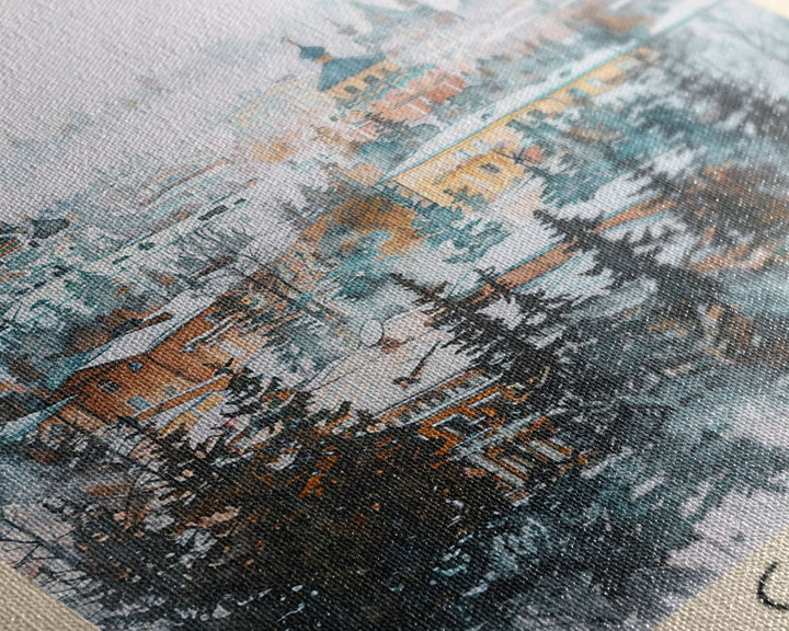 Chita Russia Travel Poster Framed Canvas Print, Wall Art, Home Decor, Travel Print, Abstract Watercolor Painting, Original Art