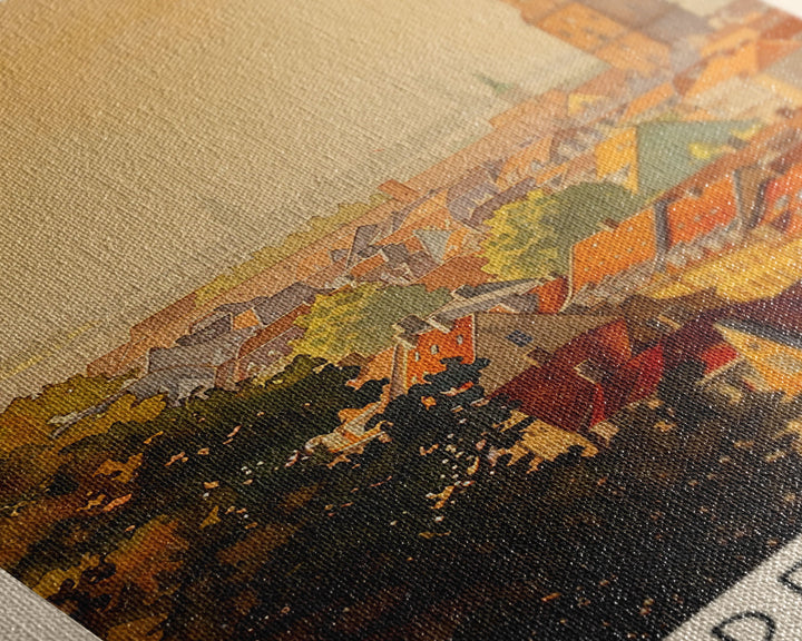 Copenhagen Denmark Cityscape Art, Framed Canvas Print, Watercolor Travel Poster, Minimalist Wall Decor, Home Decoration, Living Room Art, Travel Print