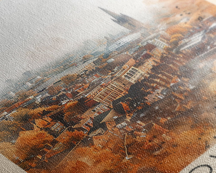 Coventry United Kingdom Travel Poster, Framed Canvas Print, Abstract Cityscape Wall Art, Home Decor, Living Room Decoration, Watercolor Art, Travel Print