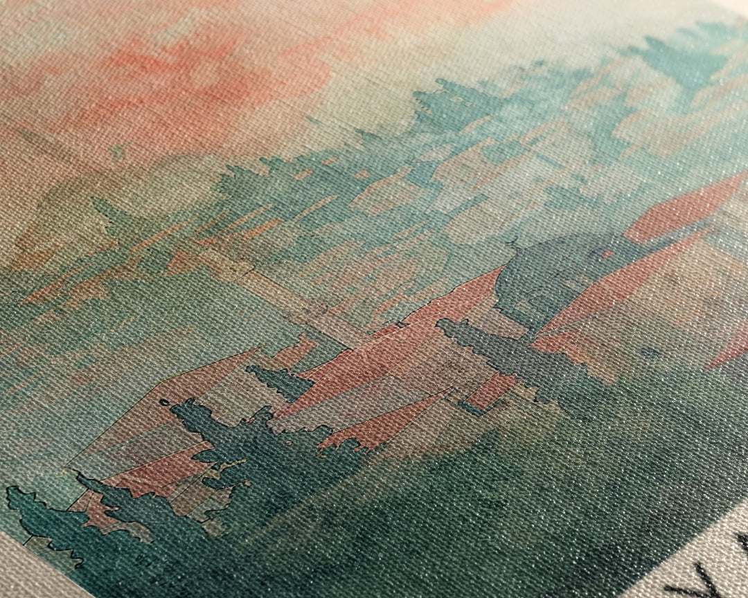 Diyarbakir Turkey Cultural Heritage Framed Canvas Print, Vintage Travel Poster, Turkish Watercolor Art, Exotic Home Decor, Historical Wall Art, Living Room Display