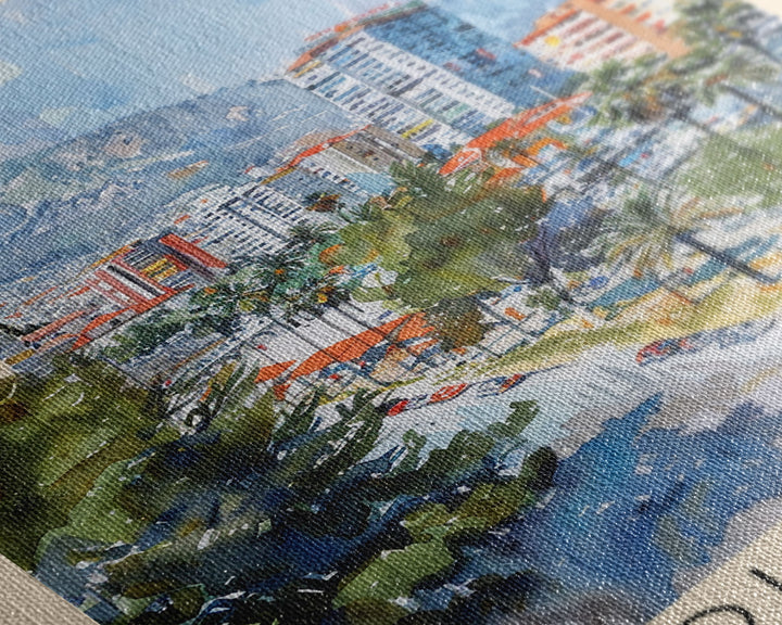 Durres, Albania Coastal Framed Canvas Print. Beautiful Wall Art for Living Room or Bedroom, Charming Travel Poster Art.