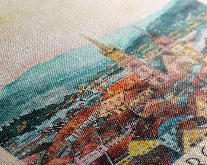 Freiburg, Germany Travel Poster Art, Framed Canvas Print for Living Room or Bedroom, Scenic Wall Art, Perfect Home Decoration