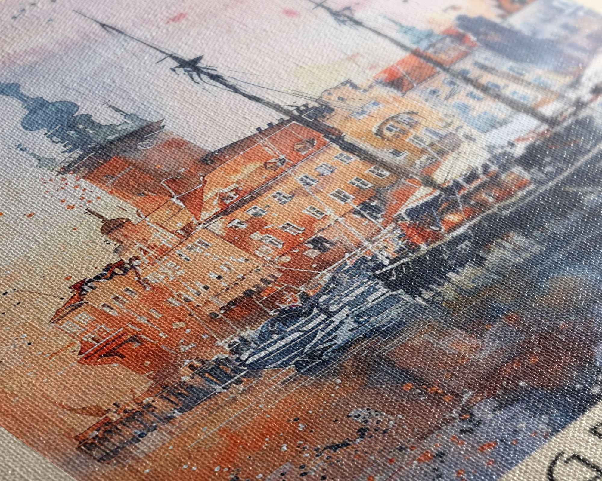 Gdynia, Poland Travel Poster Art, Framed Canvas Print for Living Room or Bedroom, Scenic Harbor Wall Art, Home Decoration