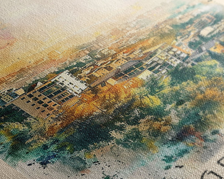 Getafe Spain Skyline Art, Framed Canvas Print, Bedroom Wall Art, Travel Poster Art, Home Decoration, Spanish Art