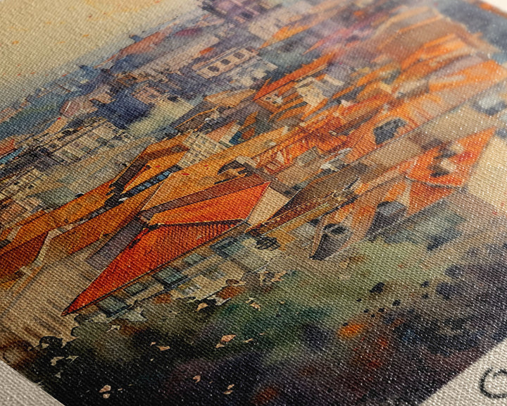 Gijon Spain City View Art, Framed Canvas Print, Bedroom Wall Art, Travel Poster Art, Unique Home Decor