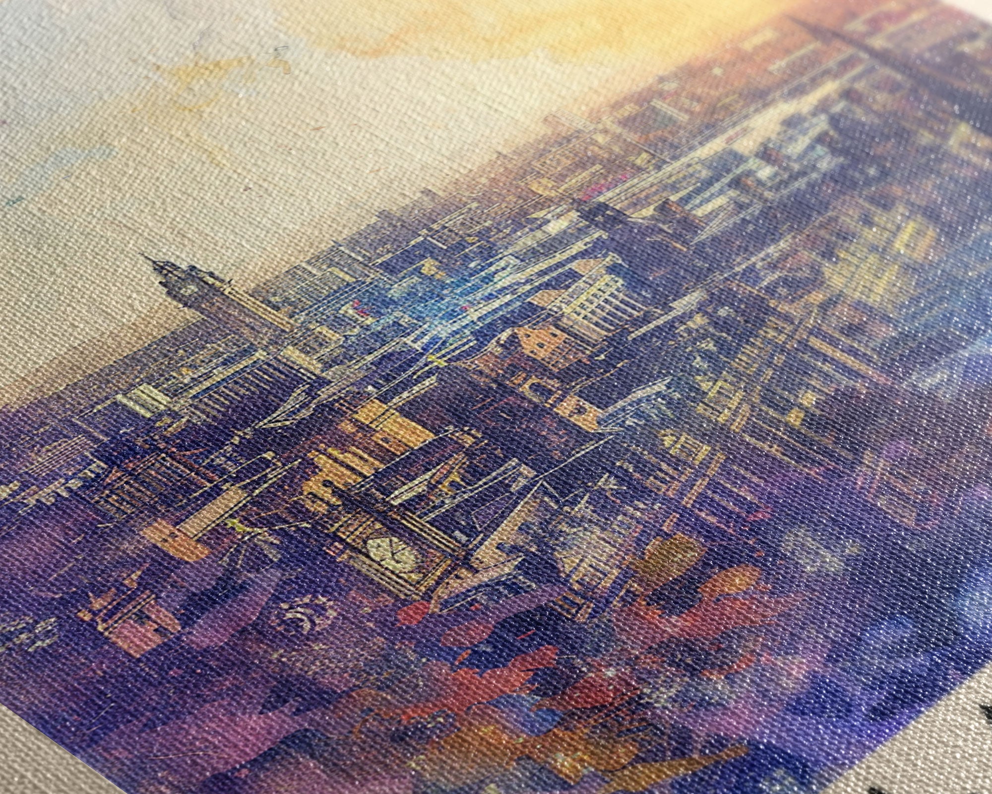 Glasgow United Kingdom Skyline Art, Framed Canvas Print, Living Room Wall Art, Travel Poster, Home Decor, UK Art