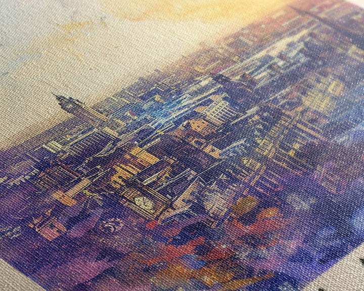 Glasgow United Kingdom Skyline Art, Framed Canvas Print, Living Room Wall Art, Travel Poster, Home Decor, UK Art