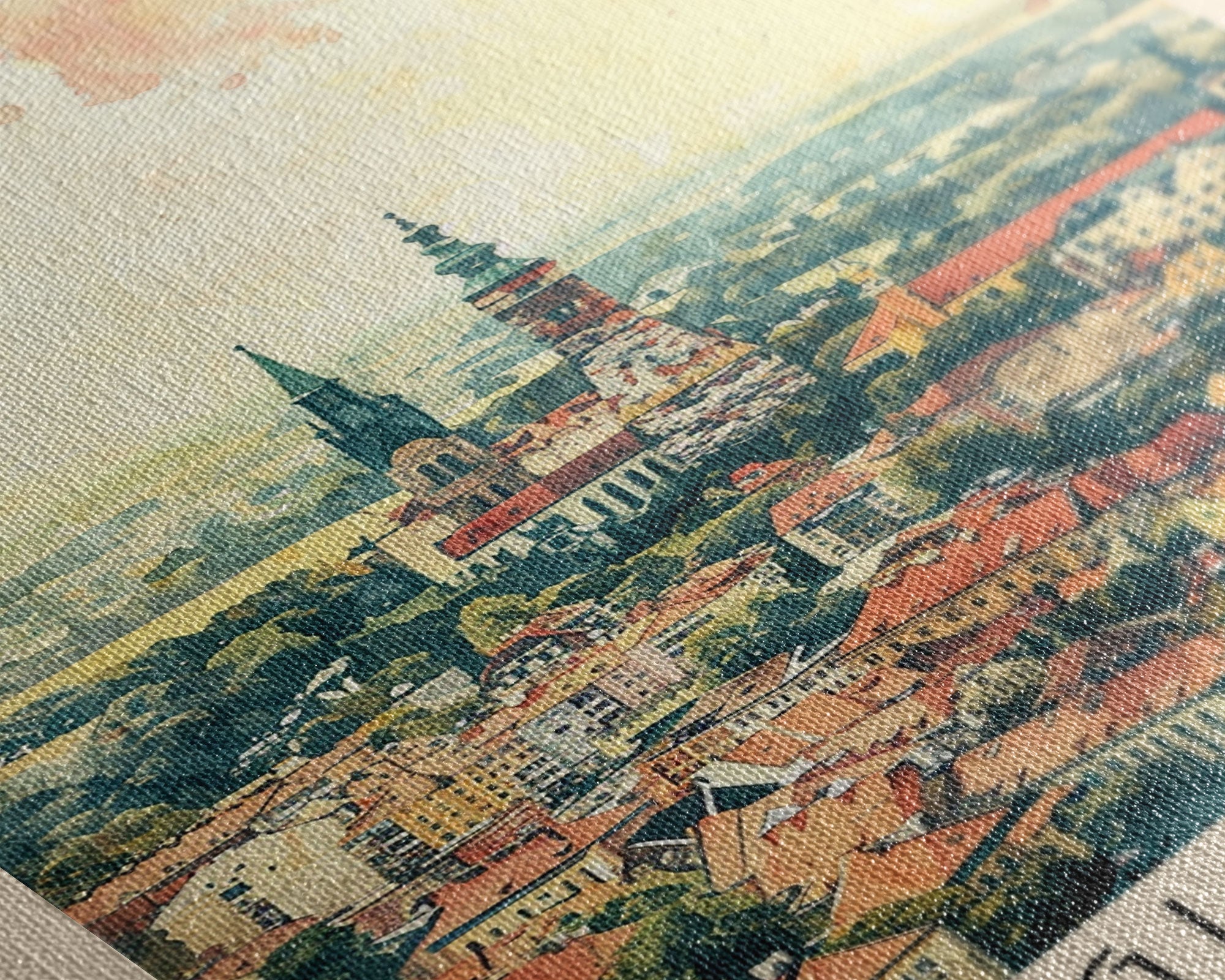 Gliwice Poland Cityscape Art, Framed Canvas Print, Bedroom Wall Art, Travel Poster Art, Wall Decoration, Polish Art