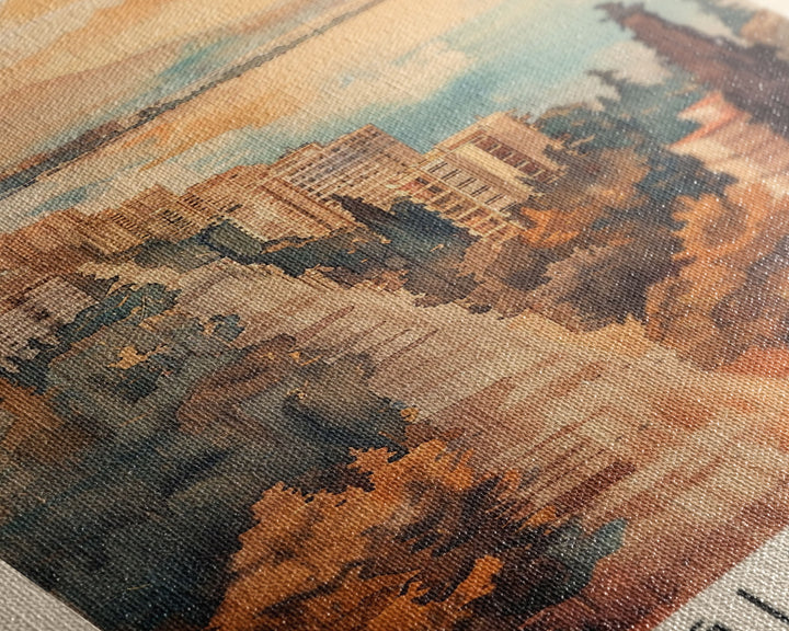 Glyfada Greece Coastline Art, Framed Canvas Print, Living Room Wall Art, Travel Poster, Home Decor, Greek Art