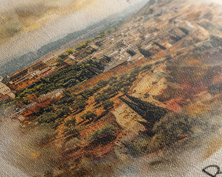 Granada Spain Landscape Art, Framed Canvas Print, Bedroom Wall Art, Travel Poster, Home Decor, Spanish Art