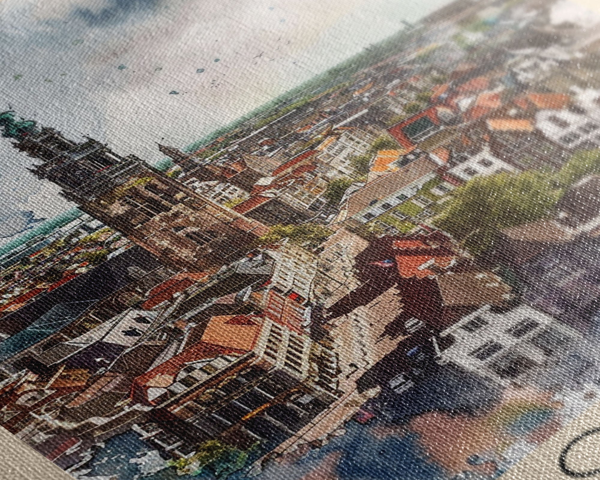 Groningen Netherlands Cityscape Art, Framed Canvas Print, Living Room Wall Art, Travel Poster, Home Decoration, Dutch Wall Art