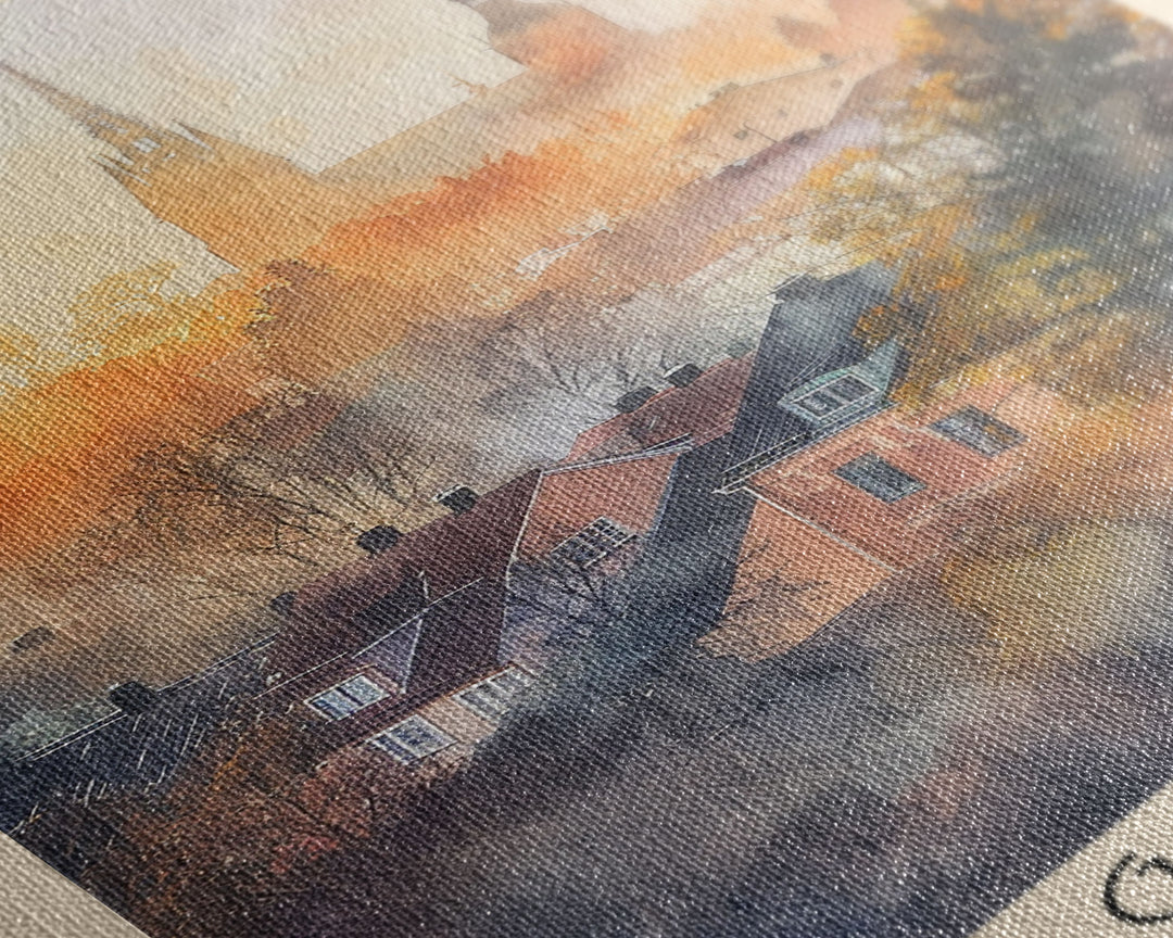 Gävle Sweden Scenic View Art, Framed Canvas Print, Living Room Wall Art, Travel Poster, Home Decor, Swedish Wall Art