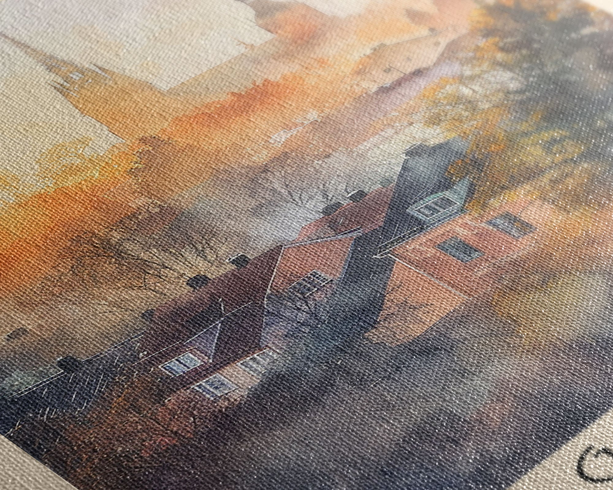 Gävle Sweden Scenic View Art, Framed Canvas Print, Living Room Wall Art, Travel Poster, Home Decor, Swedish Wall Art