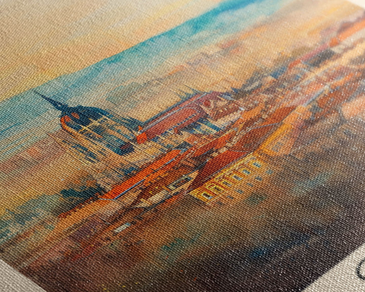 Győr Hungary Cityscape Art, Framed Canvas Print, Bedroom Wall Art, Travel Poster Art, Home Decoration, Hungarian Wall Art