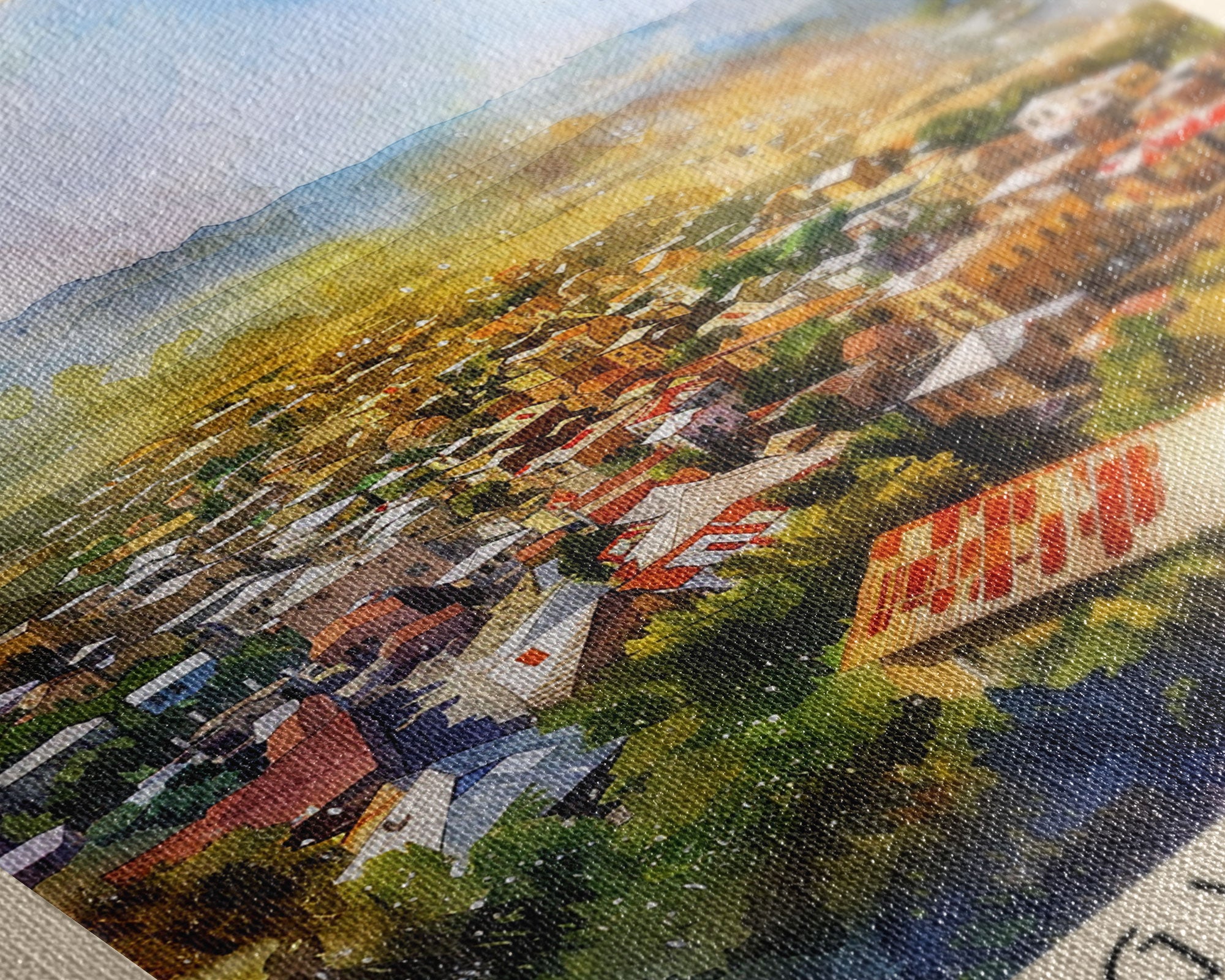 Gyumri Armenia Scenic City View Art, Framed Canvas Print, Living Room Wall Art, Travel Poster, Home Decor, Armenian Wall Art