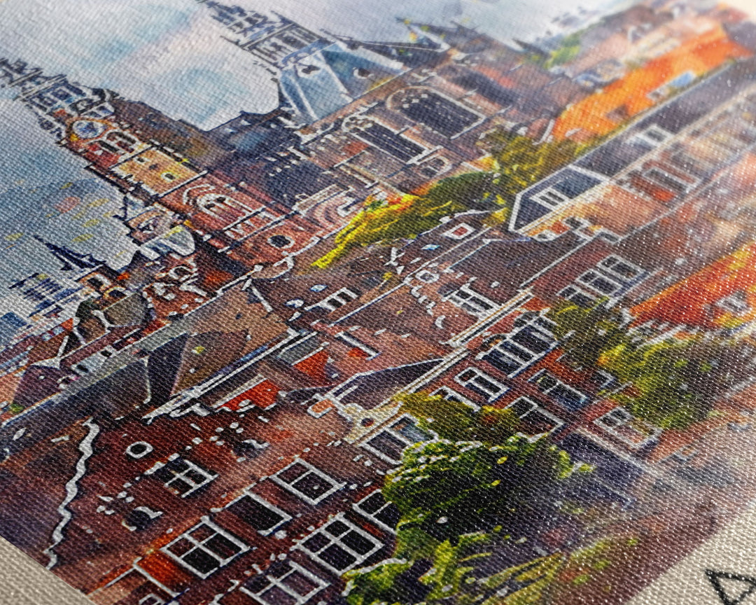 Haarlemmermeer Netherlands Water View Art, Framed Canvas Print, Bedroom Wall Art, Travel Poster, Home Decoration, Dutch Wall Art