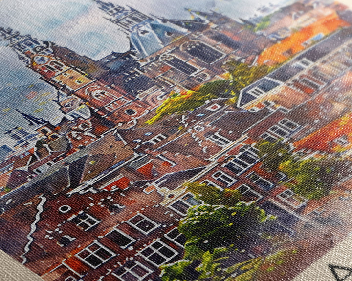 Haarlemmermeer Netherlands Water View Art, Framed Canvas Print, Bedroom Wall Art, Travel Poster, Home Decoration, Dutch Wall Art