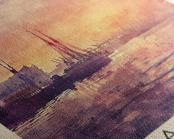 Hamburg Germany Waterfront Sunset Wall Art Print, Framed Canvas Wall Art, Home Decor, Cityscape Poster, Living Room Decor, Office Art, Travel Poster Art