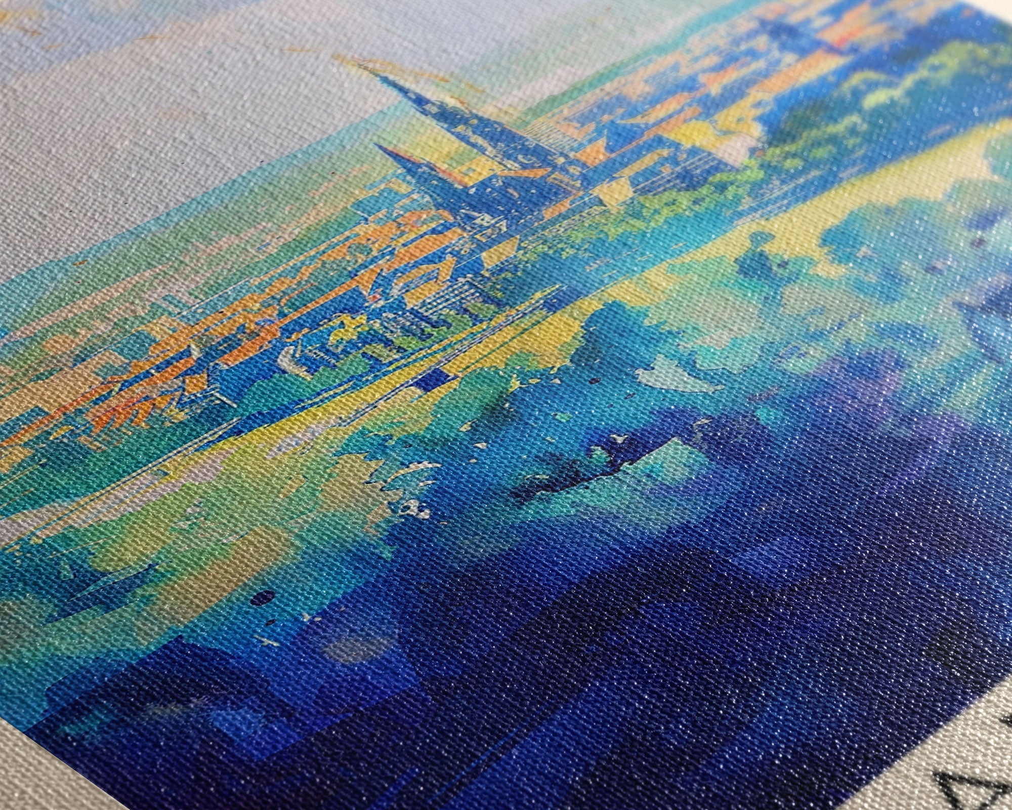 Hanover Germany Cityscape Framed Canvas Print, Wall Art for Living Room Decor, Office Art, Home Decor, Skyline Poster Art, Travel Poster Art