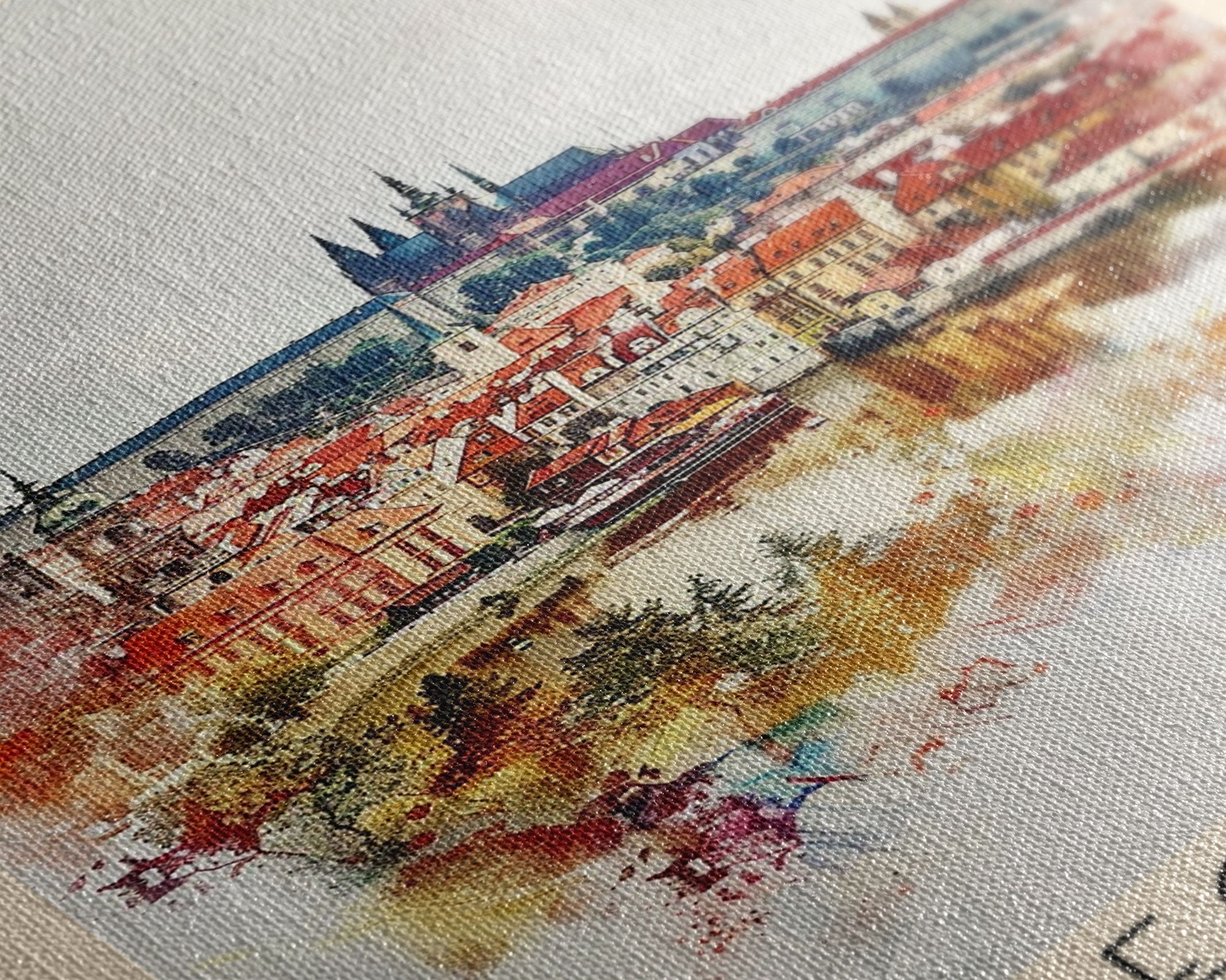 Hradec Krįlové Czech Republic Cityscape Art, Framed Canvas Wall Art, Home Decor, Living Room Decor, Historic Poster, Wall Art, Travel Poster Art