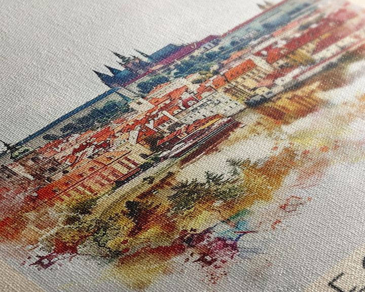 Hradec Krįlové Czech Republic Cityscape Art, Framed Canvas Wall Art, Home Decor, Living Room Decor, Historic Poster, Wall Art, Travel Poster Art