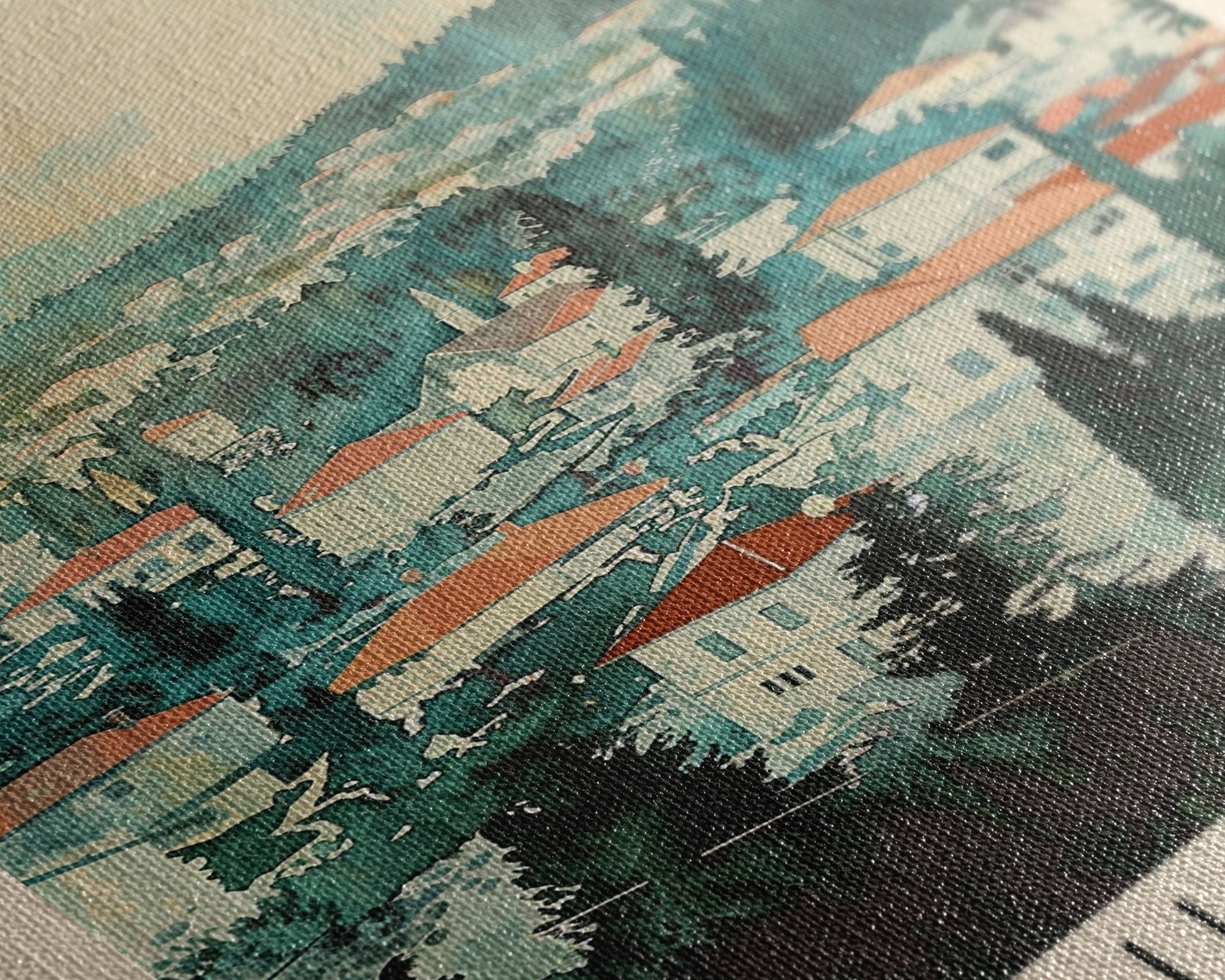 Ilidza Bosnia Scenic Mountain View Art Print, Beautiful Canvas Print for Nature Lovers, Travel Poster for Home Decor, Bosnian Landscape Wall Art