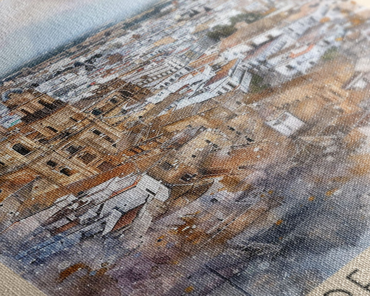 Jerez de la Frontera Spain Vineyard View, Framed Canvas Print, Travel Poster, Rustic Wall Art, Dining Room Decor, Wine Country Art, Home Aesthetic