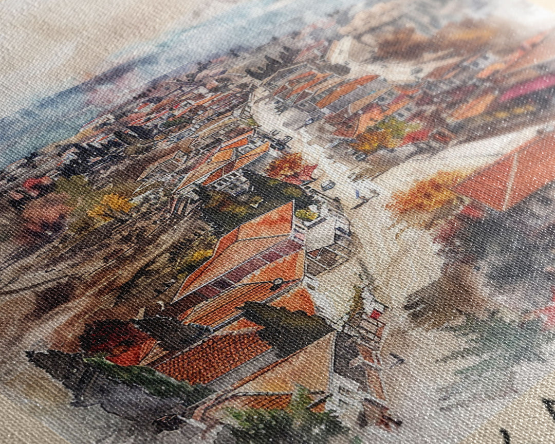 Kayseri Turkey Urban Landscape, Framed Canvas Print, Travel Poster, Wall Art, Home Decoration, Cityscape Decor, Living Room Art, Turkish City