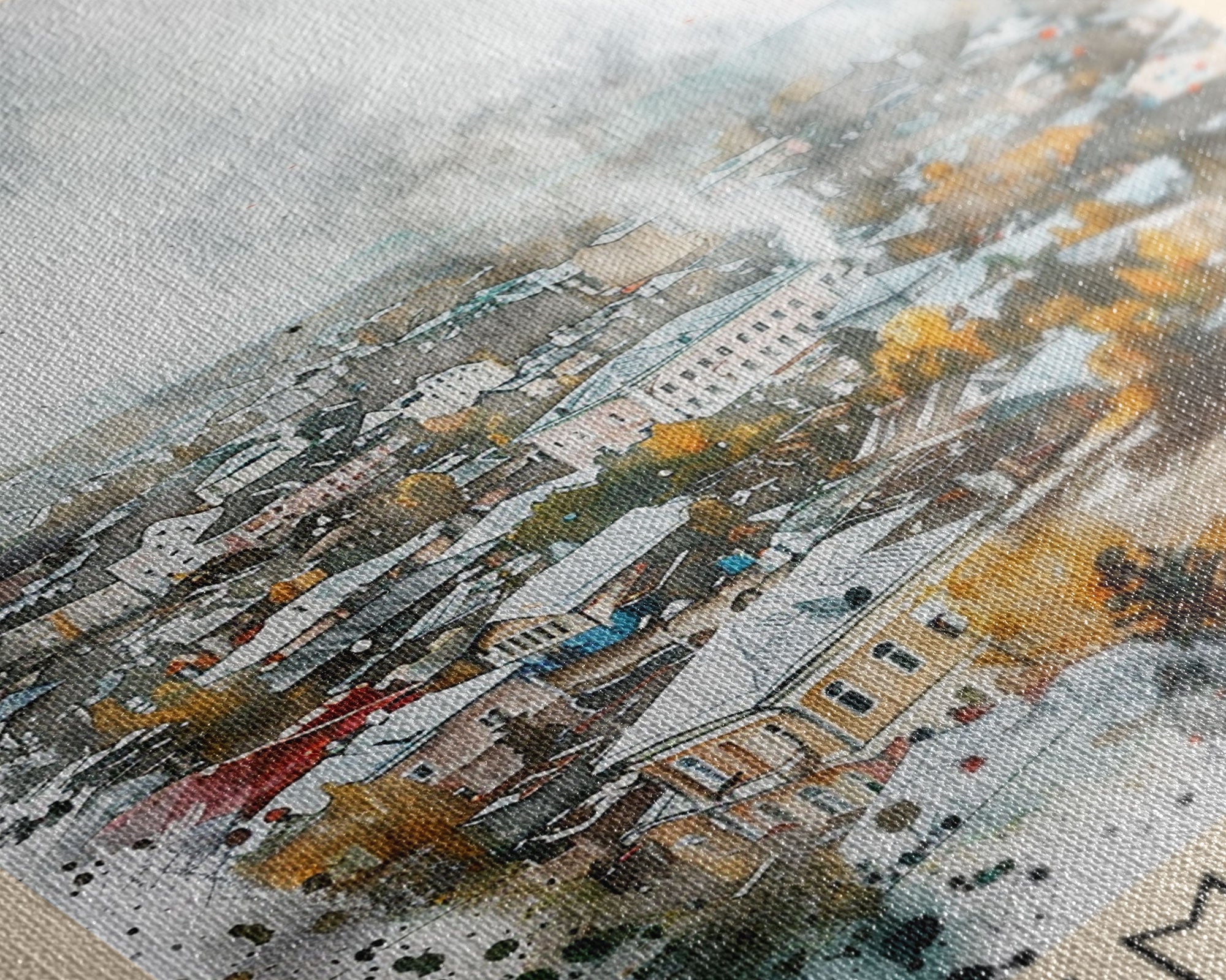 Kemerovo Russia Winter Cityscape, Framed Canvas Print, Travel Poster, Wall Art, Home Decor, Living Room Decoration, Russian Urban Art