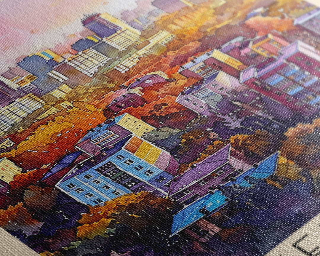 Khmelnytskyi Ukraine Cityscape, Framed Canvas Print, Travel Poster, Wall Art, Home Decor, Living Room Decoration, Ukrainian Urban Art