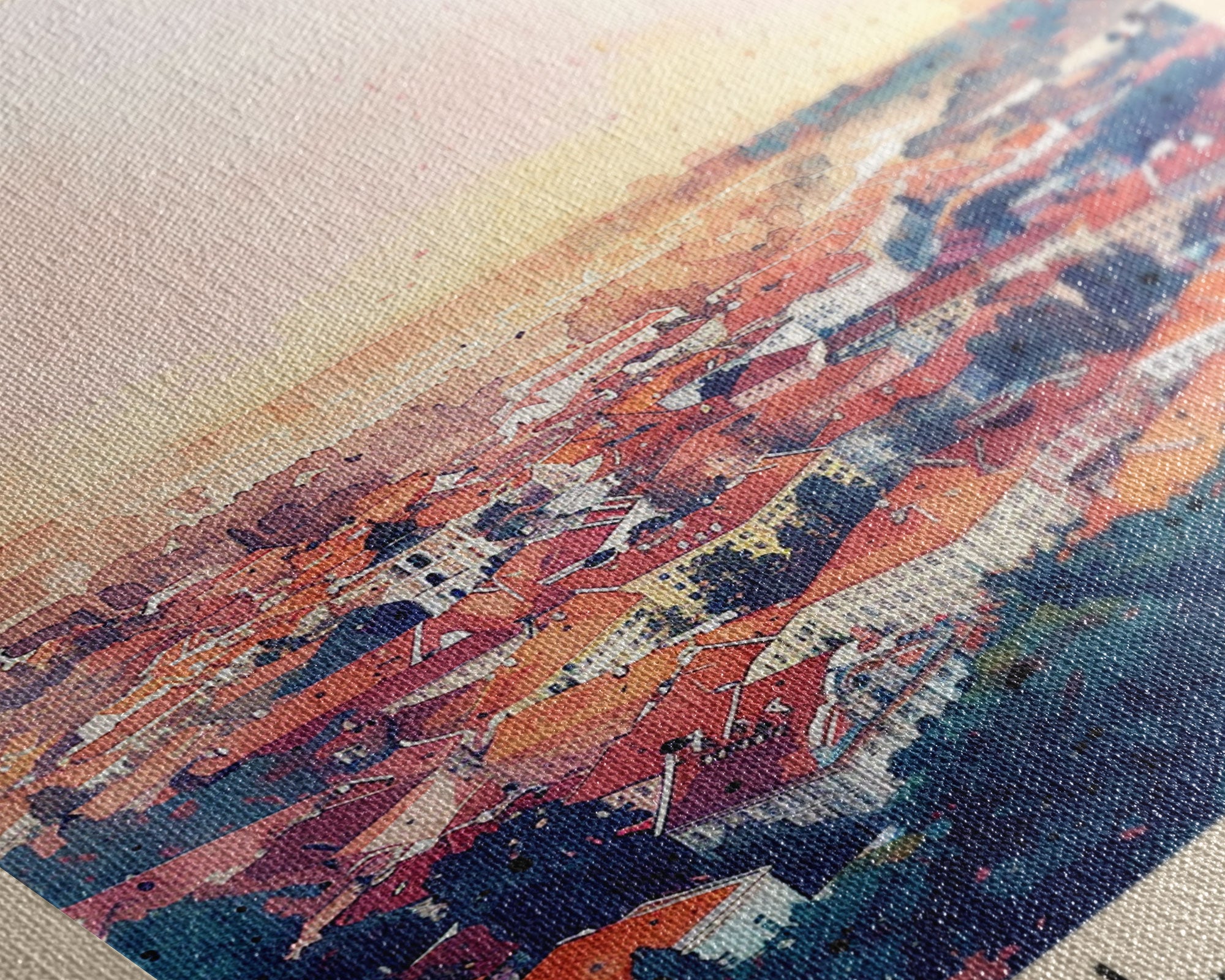 Klaipeda Lithuania Port City View, Framed Canvas Print, Travel Poster, Wall Art, Bedroom Decoration, Coastal Urban Scene, Nautical Artwork