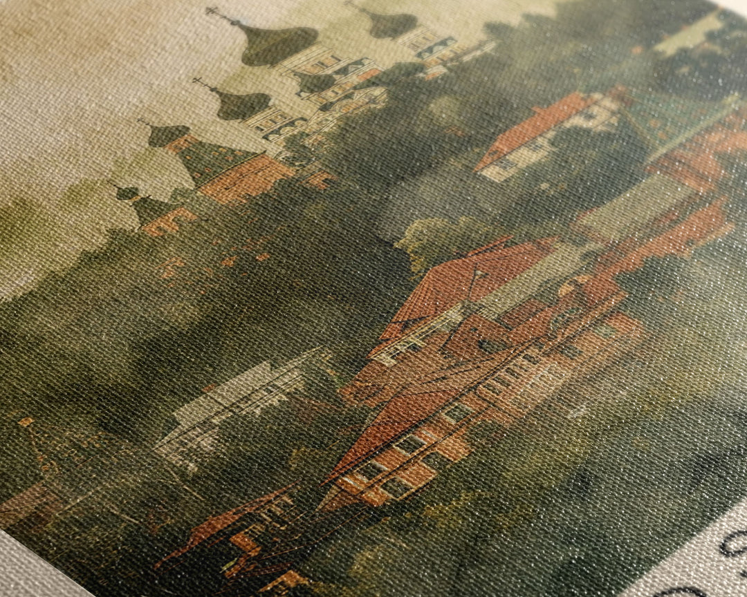 Kostroma Russia Winter Cityscape, Framed Canvas Print, Travel Poster, Wall Art, Entryway Decor, Russian Winter Landscape, Snowy Urban Scene