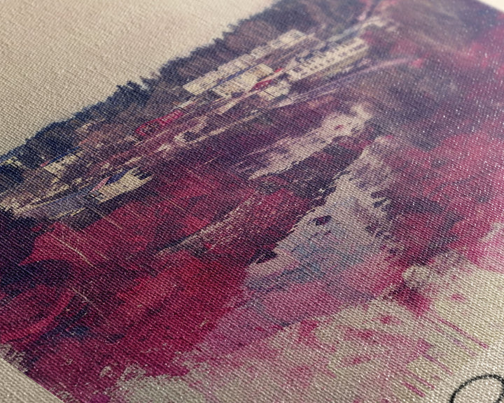 Kouvola Finland Scenic Winter View, Framed Canvas Print, Travel Poster, Wall Art, Bathroom Decor, Finnish Urban Landscape, Scenic Winter Painting