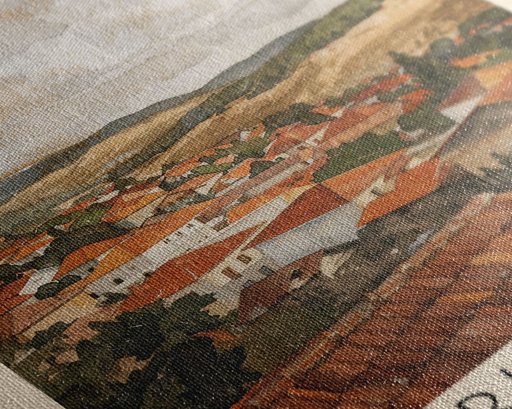 Krusevac Serbia Travel Poster Framed Canvas Print, Watercolor Cityscape, Artistic Wall Decor, Home Decoration, Travel Print, Original Art