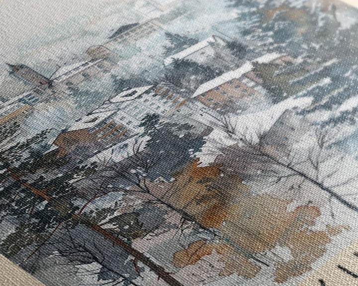 Kuopio Finland Travel Poster Framed Canvas Print, Scenic Landscape, Watercolor Painting, Home Decoration, Travel Print, Artistic Gift