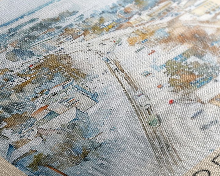 Lappeenranta Finland Travel Poster Framed Canvas Print, Scenic Landscape, Watercolor Painting, Wall Art, Home Decor, Travel Print, Artistic Gift