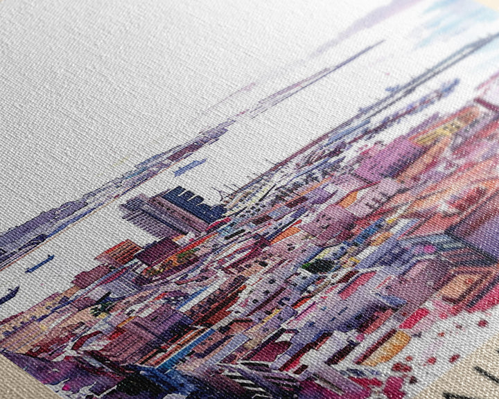 Las Palmas de Gran Canaria Spain Travel Poster Framed Canvas Print, Coastal Cityscape, Wall Art, Tropical Home Decor, Travel Print, Artistic Gift