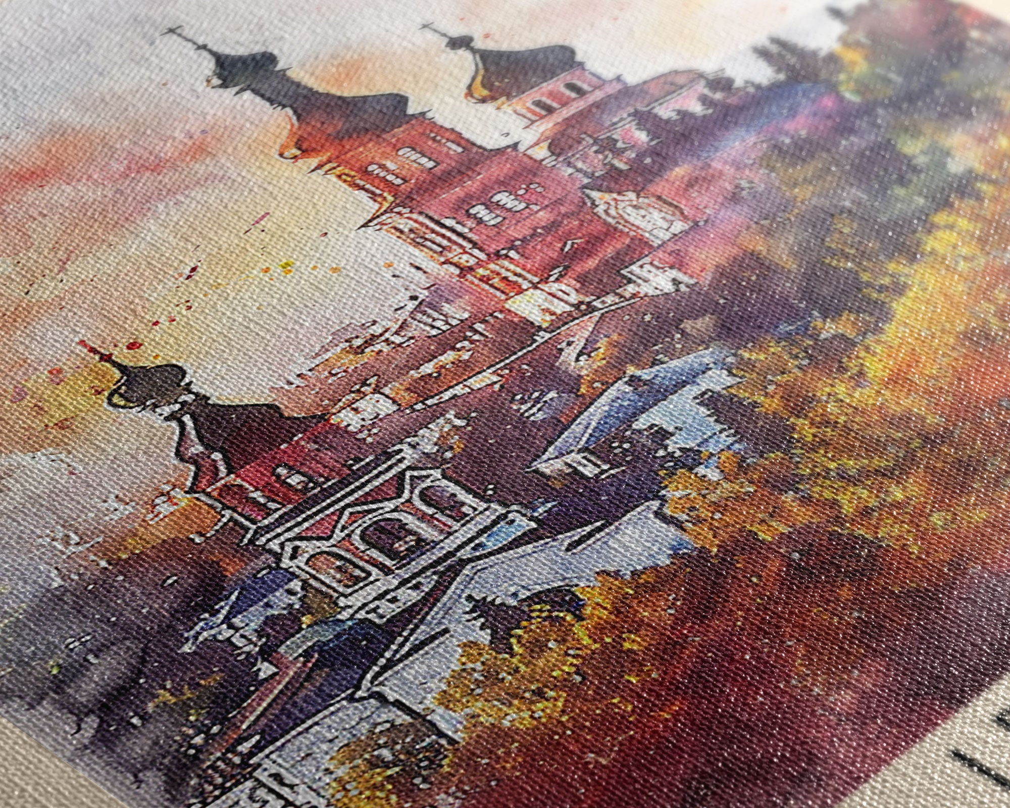 Lipetsk Russia Travel Poster Framed Canvas Print, Urban Landscape, Watercolor Art, Wall Decoration, Home Decor, Travel Print, Original Art