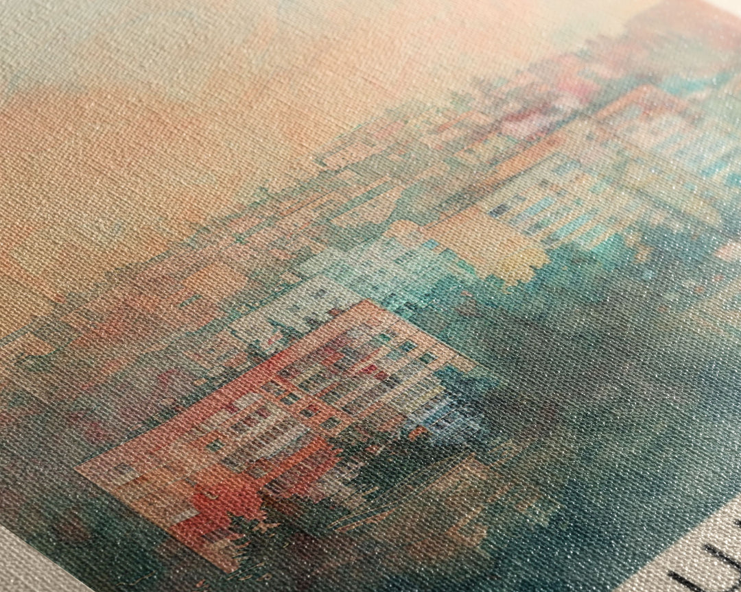 Luhansk Ukraine Travel Poster Framed Canvas Print, Urban Landscape, Watercolor Art, Wall Decor, Home Decoration, Travel Print, Original Art