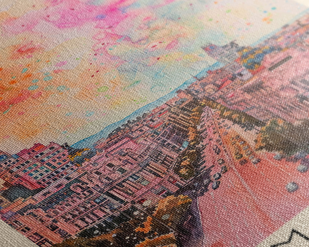 Madrid Spain Travel Poster Framed Canvas Print, Iconic Cityscape, Urban Art, Wall Decor, Home Decoration, Travel Print, Original Artwork