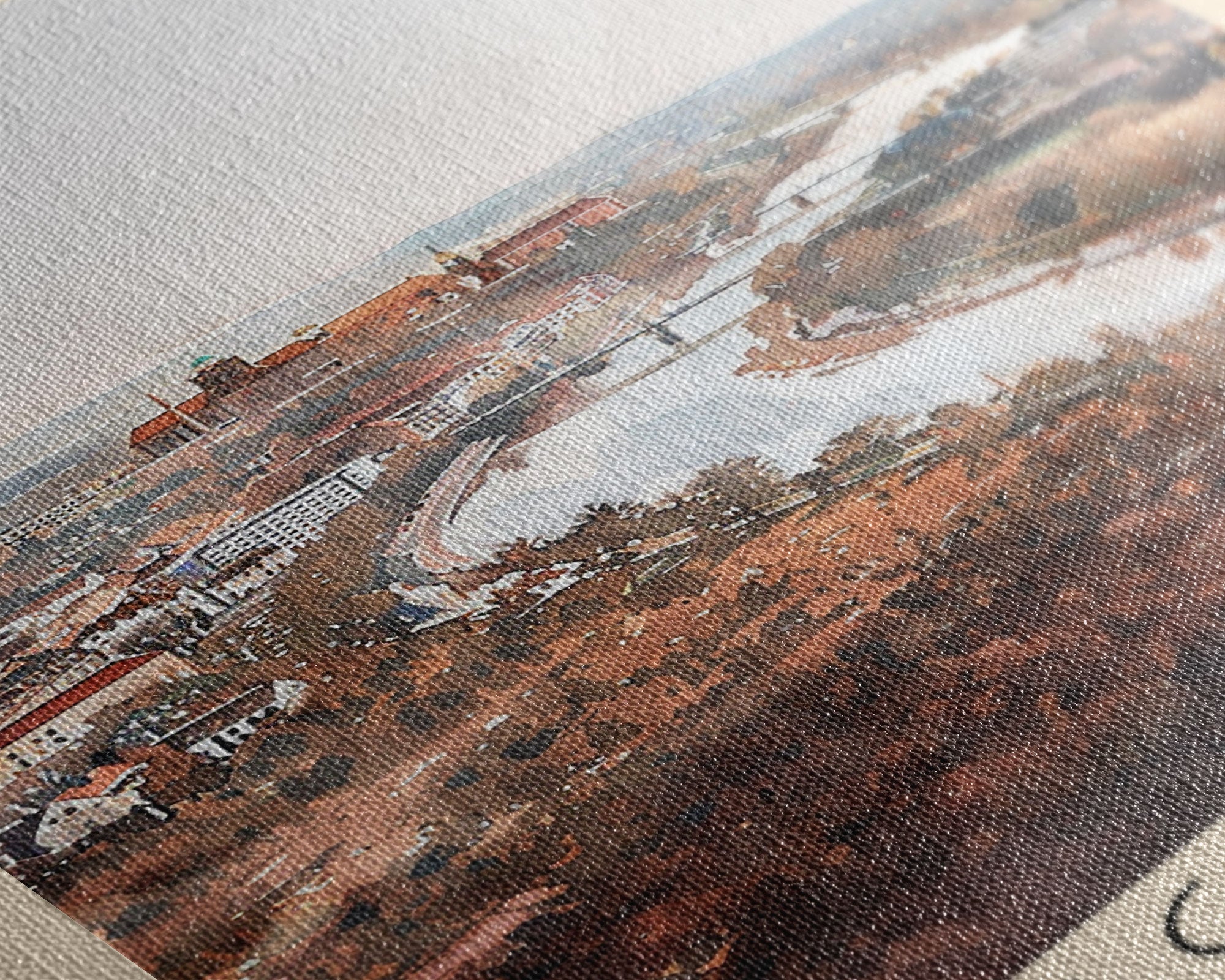 Magdeburg Germany Travel Poster Framed Canvas Print, Historic Landmarks, Watercolor Art, Wall Decor, Home Interior, Travel Print, Artistic Gift