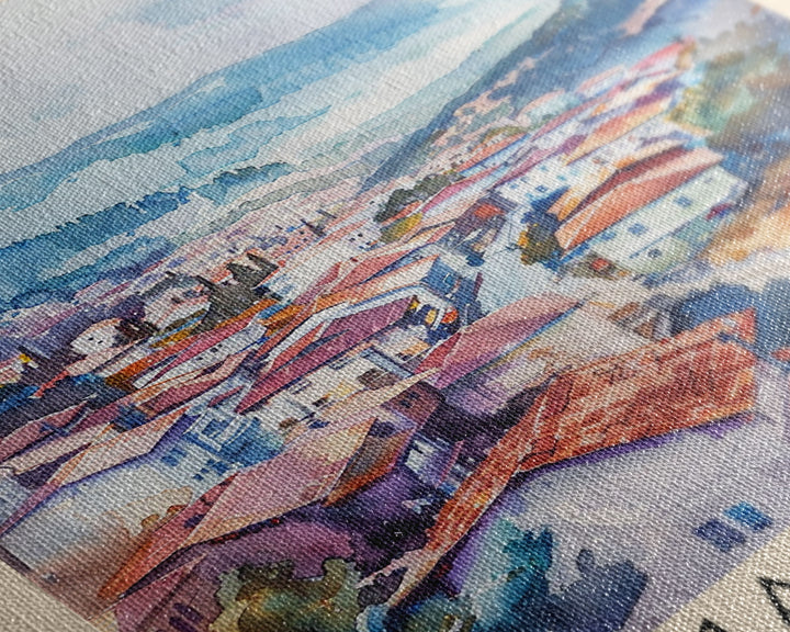 Malatya Turkey Travel Poster Framed Canvas Print, Historic Landscape, Watercolor Art, Wall Art, Home Decoration, Travel Print, Artistic Gift