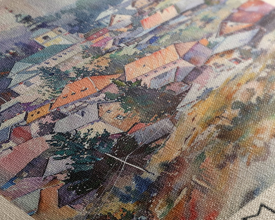 Martin Slovakia Travel Poster Framed Canvas Print, Scenic Mountain Landscape, Watercolor Art, Wall Decor, Home Interior, Travel Print, Unique Artwork