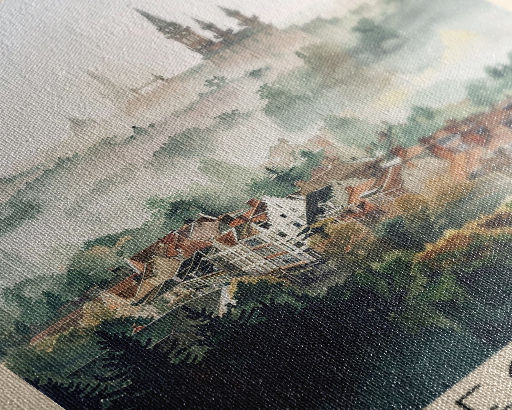 Mechelen Belgium Travel Poster Framed Canvas Print, Historic Architecture, Watercolor Painting, Wall Hanging, Home Decor, Travel Print, Artistic Piece